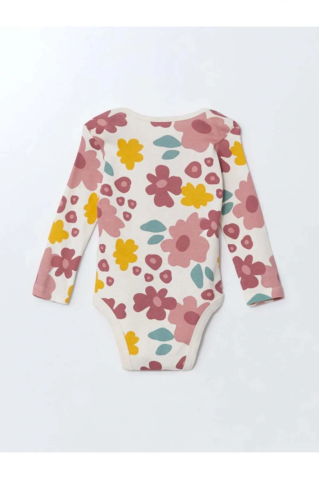 LCW baby Bej Bisiklet Yaka Kız Bebek Çıtçıtlı Body 3lü