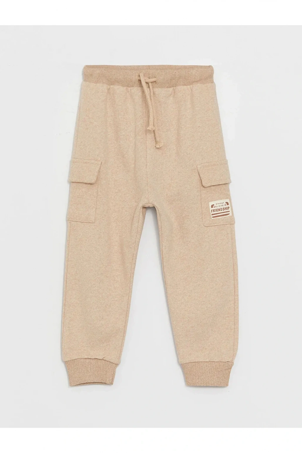 LCW baby Bej Beli Lastikli Basic Erkek Bebek Jogger Eşofman Altı