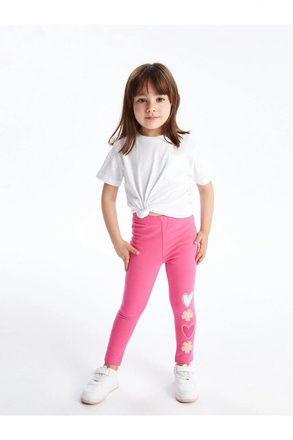 LCW baby Beli Lastikli Baskılı Kız Bebek Tayt