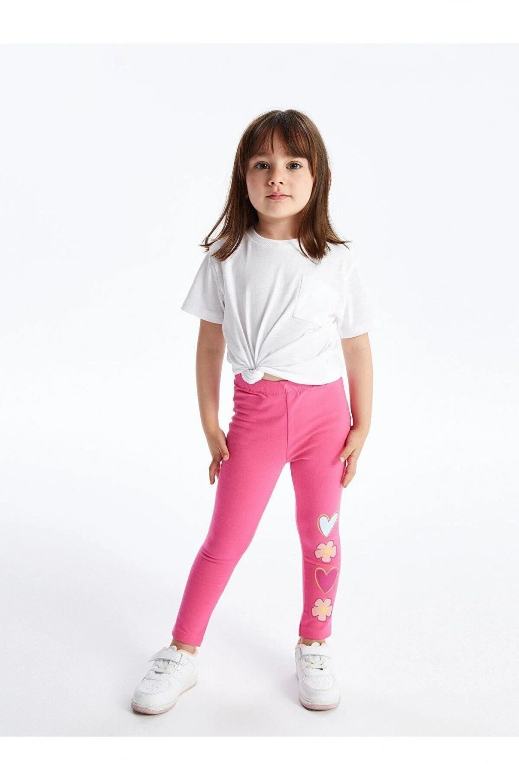 LCW baby Beli Lastikli Baskılı Kız Bebek Tayt