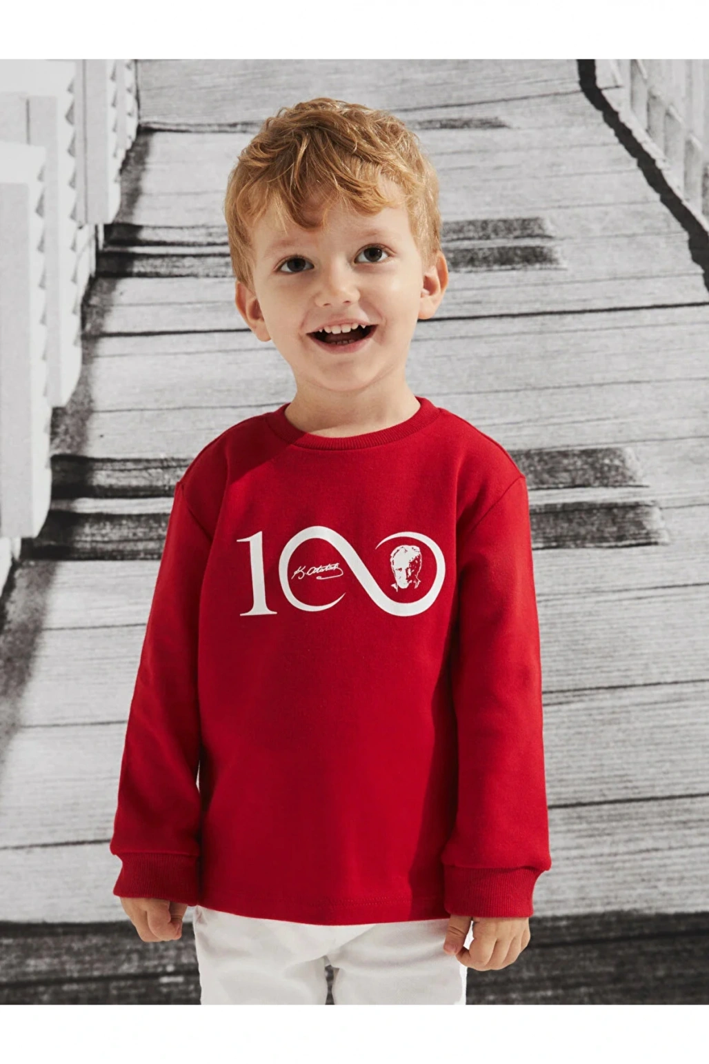 LCW baby Bisiklet Yaka Atatürk Baskılı Erkek Bebek Tişört