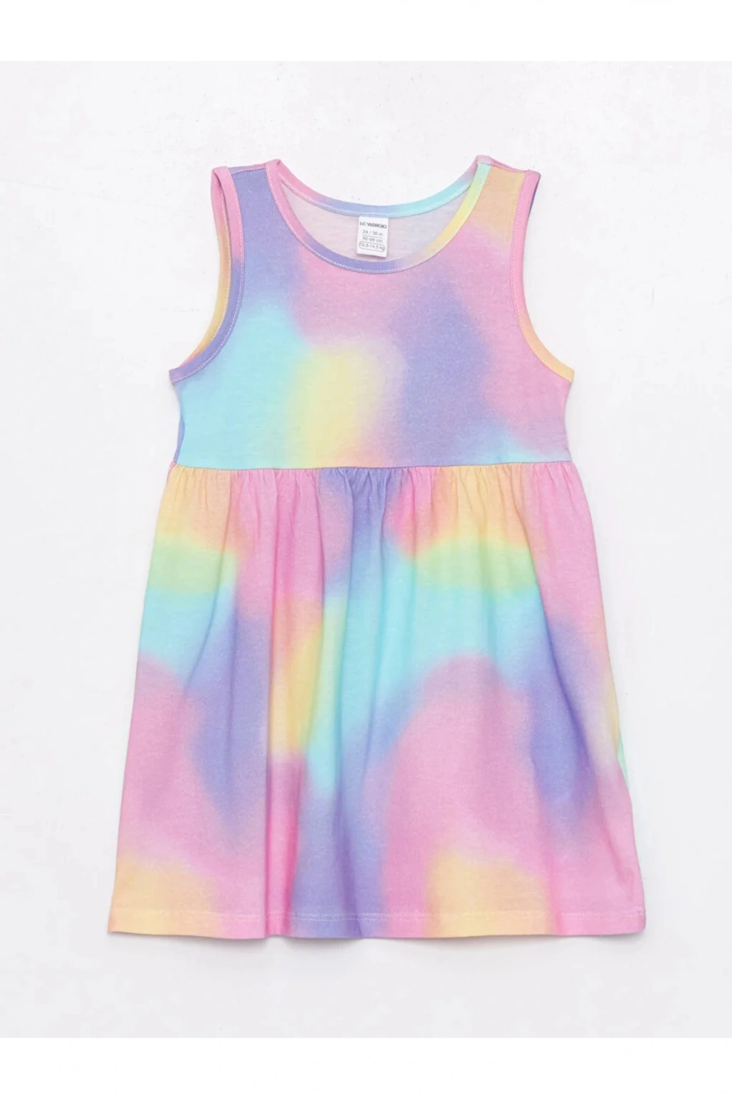 LCW baby Bisiklet Yaka Baskılı Kız Bebek Elbise 2li