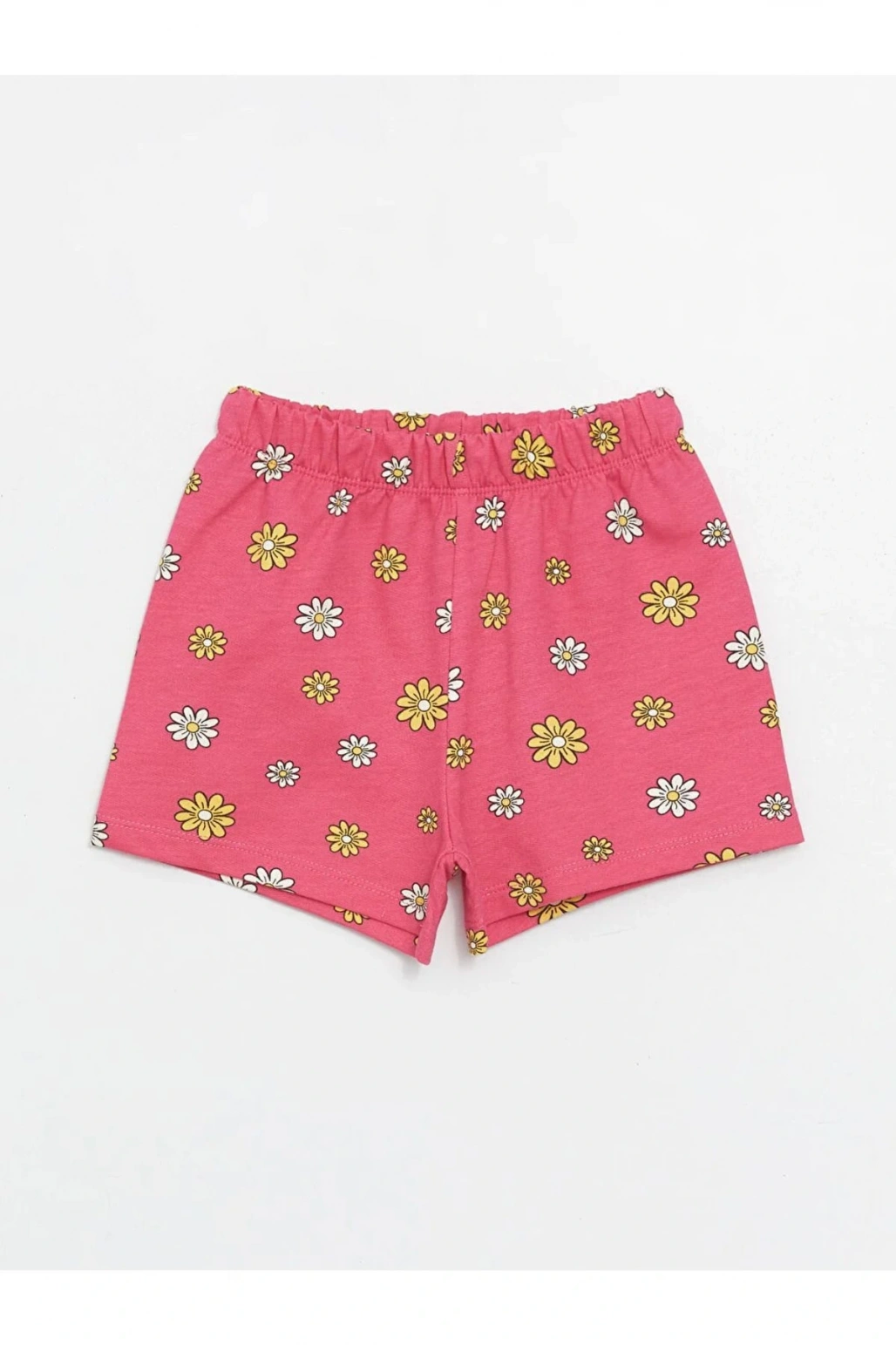 LCW baby Bisiklet Yaka Baskılı Kız Bebek Tişört ve Şort 2li Takım