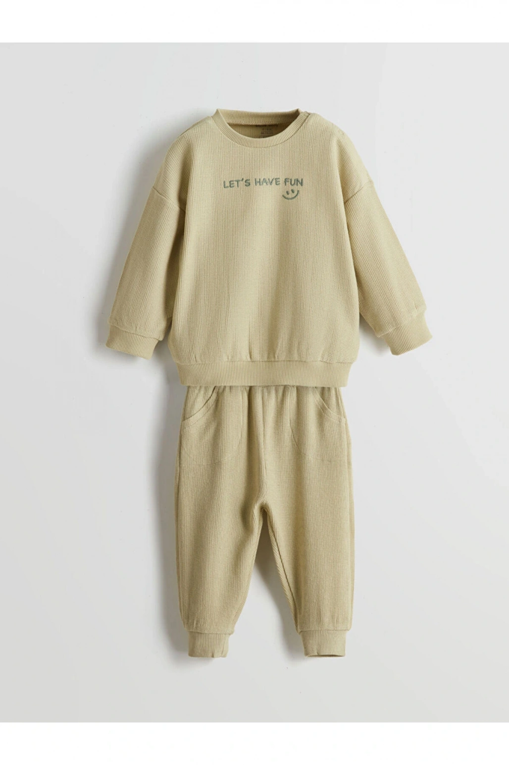 LCW baby Bisiklet Yaka Erkek Bebek Sweatshirt ve Eşofman Alt 2li