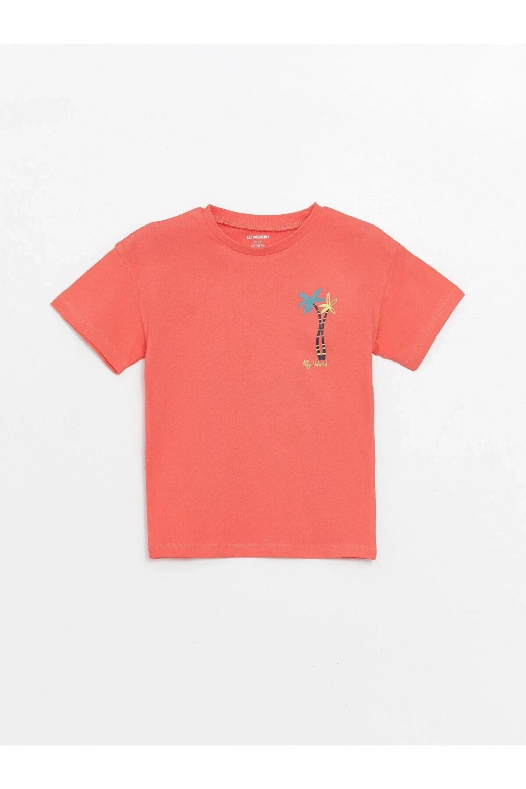 LCW baby Bisiklet Yaka Kısa Kollu Baskılı Erkek Bebek Tişört