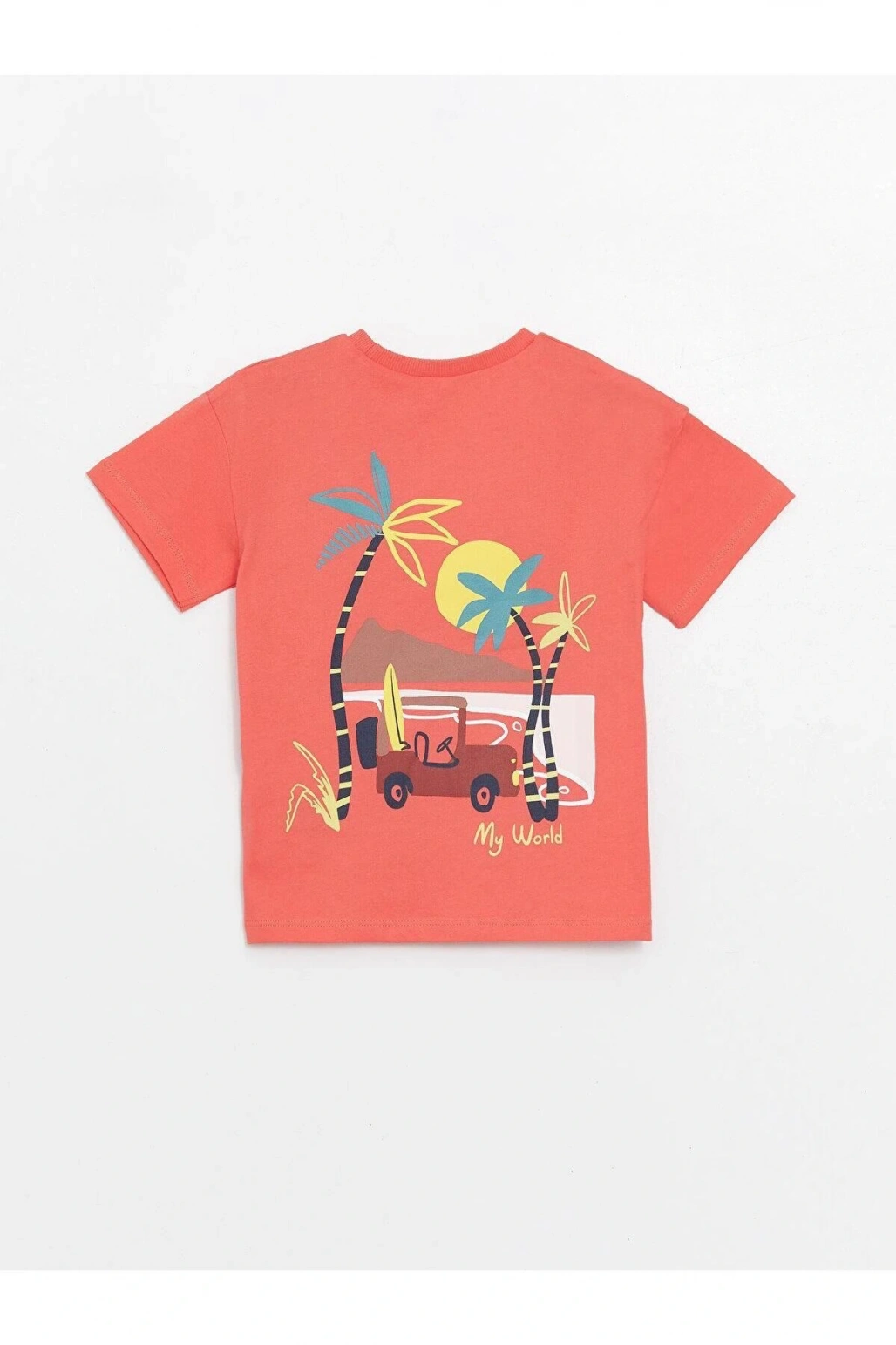 LCW baby Bisiklet Yaka Kısa Kollu Baskılı Erkek Bebek Tişört