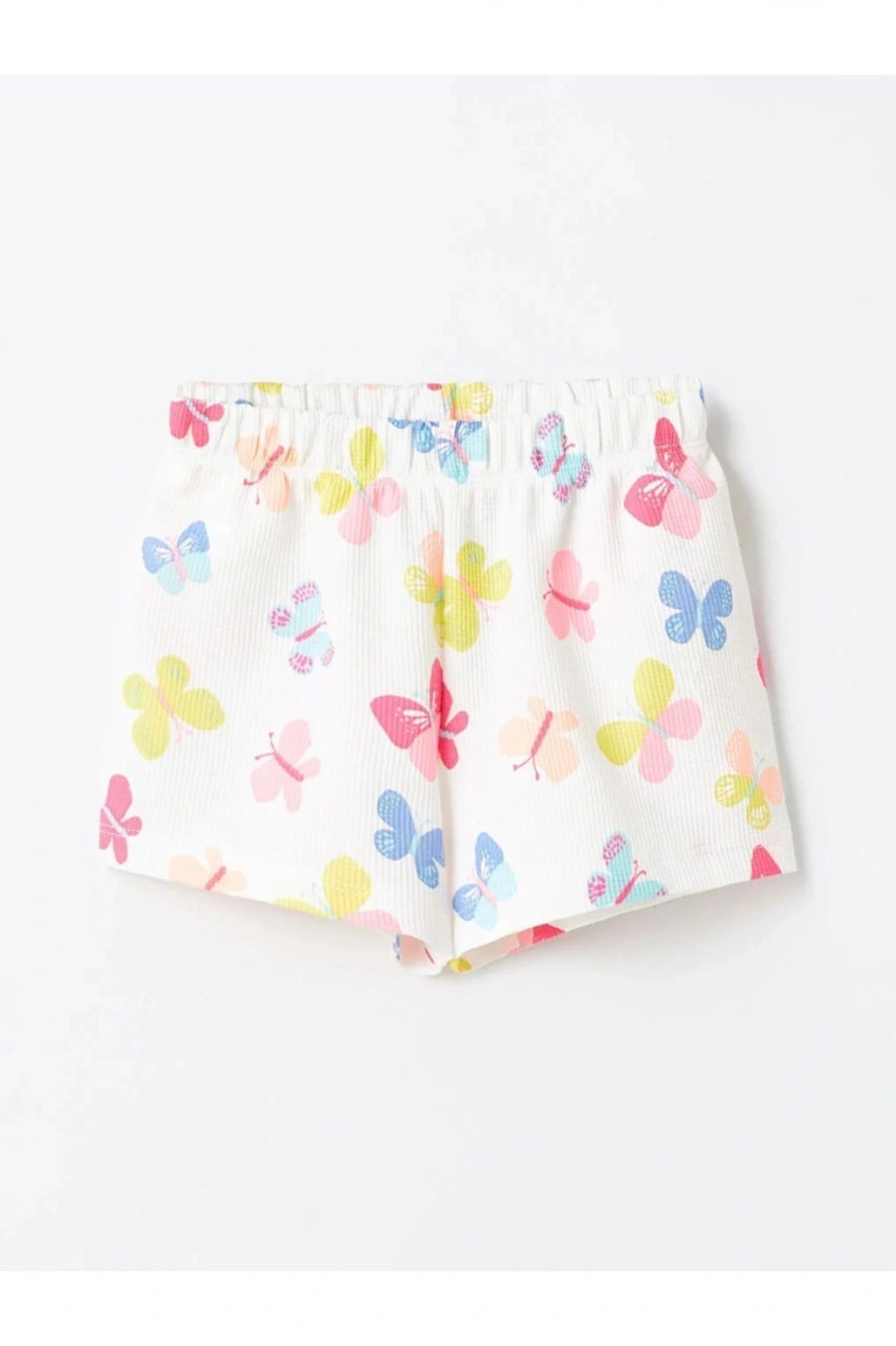 LCW baby Bisiklet Yaka Kısa Kollu Kız Bebek Bluz ve Şort 2li Takım (S4)