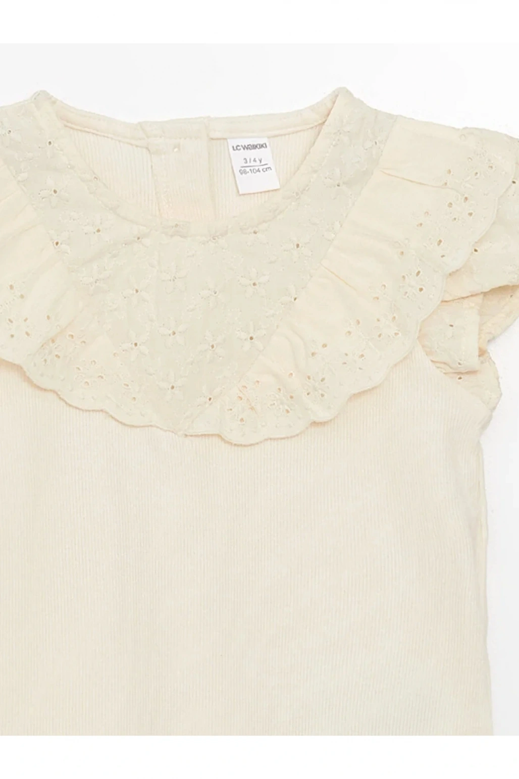 LCW baby Bisiklet Yaka Kısa Kollu Kız Bebek Tişört lcw