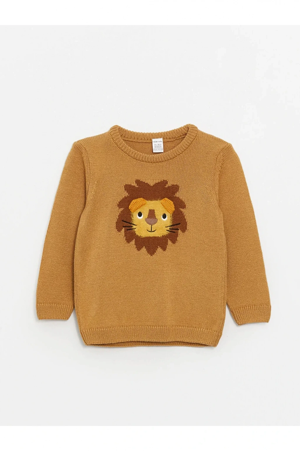 LCW baby Bisiklet Yaka Uzun Kollu Desenli Erkek Bebek Triko Kazak