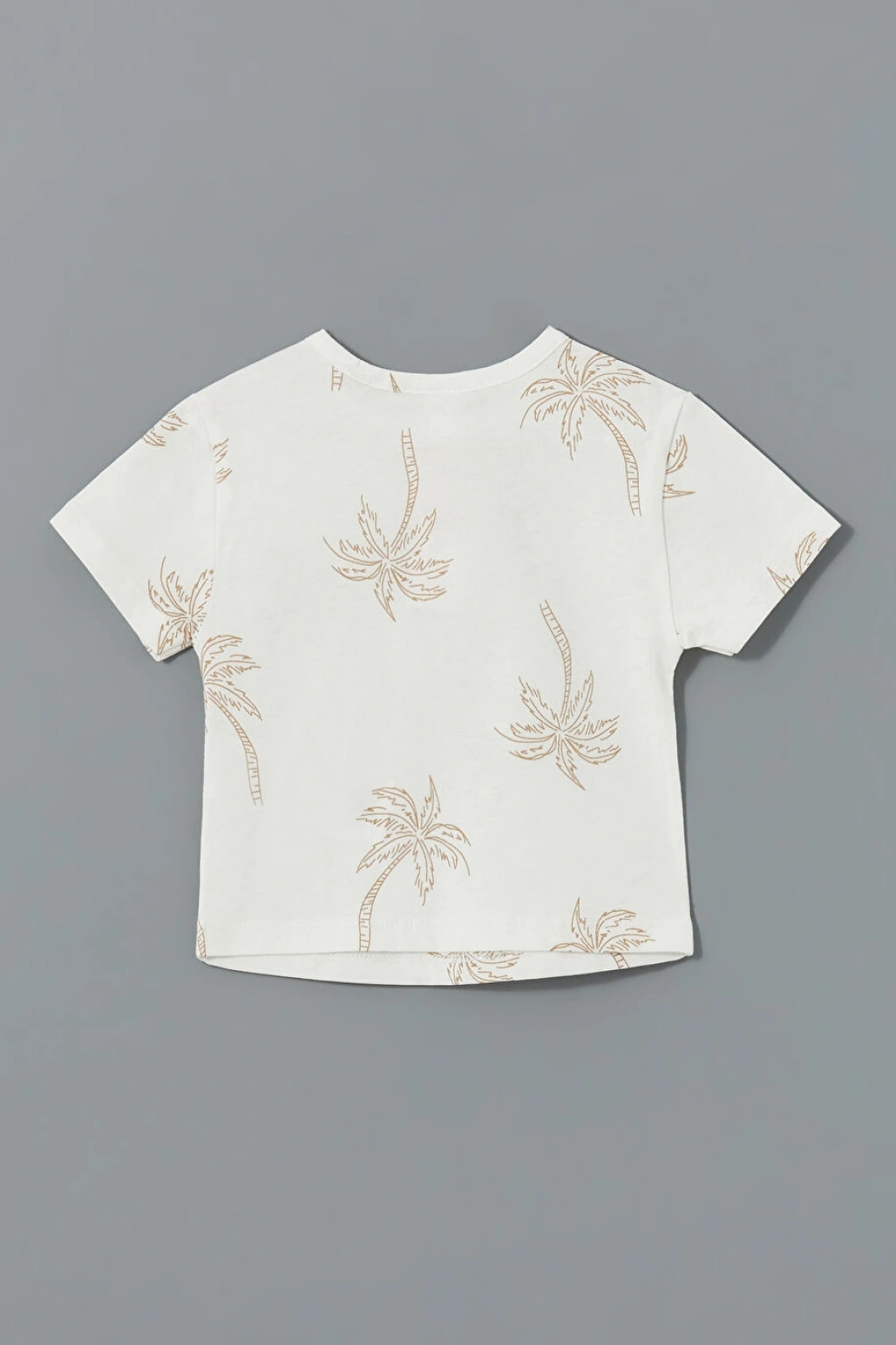 LCW baby Ekru Bisiklet Yaka Baskılı Erkek Bebek Tişört Ve Pantolon 2li Takım