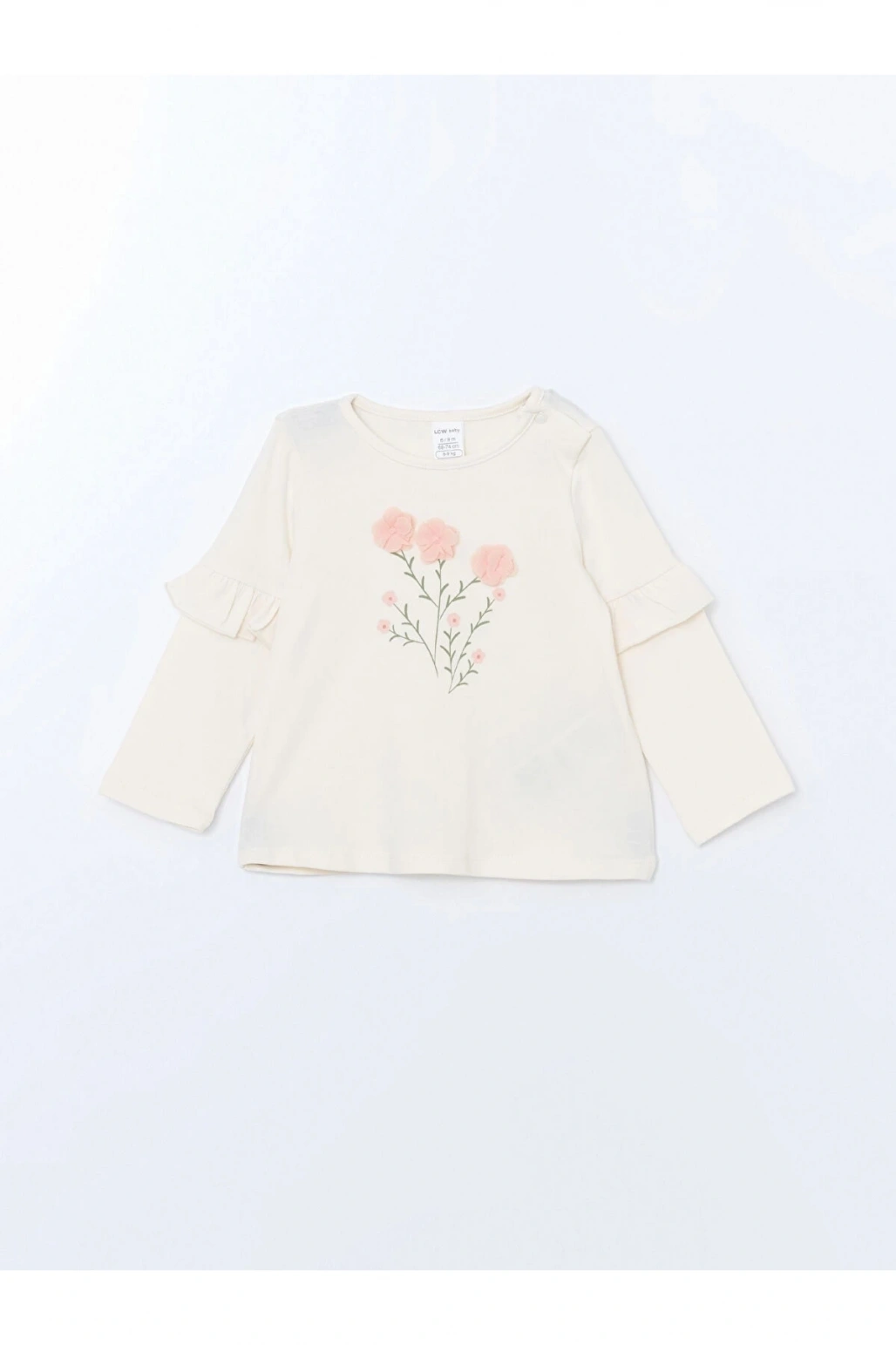 Lcw Baby Ekru Bisiklet Yaka Baskılı Kız Bebek Bluz Ve Tayt 2li Takım