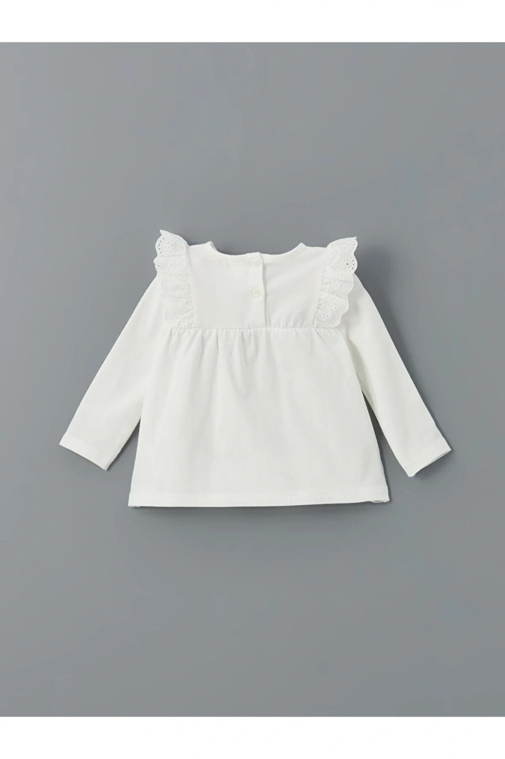 LCW baby Ekru Bisiklet Yaka Çiçekli Kız Bebek Bluz ve Tayt 2li