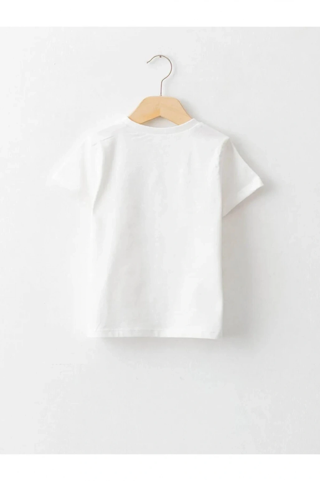 LCW baby Ekru Bisiklet Yaka Kısa Kol Baskılı Pamuklu Erkek Bebek Tişört