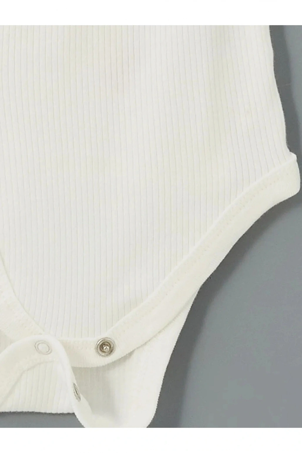 LCW baby Ekru Bisiklet Yaka Kız Bebek Çıtçıtlı Body 2li