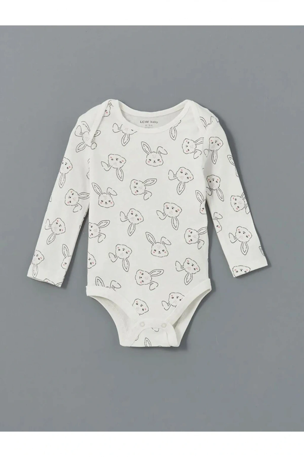 LCW baby Ekru Bisiklet Yaka Kız Bebek Çıtçıtlı Body 3lü