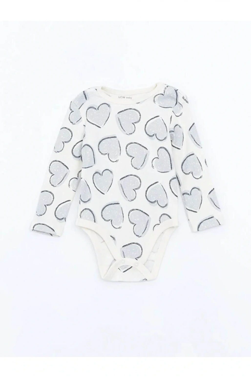 LCW baby Ekru Bisiklet Yaka Kız Bebek Çıtçıtlı Body 3lü