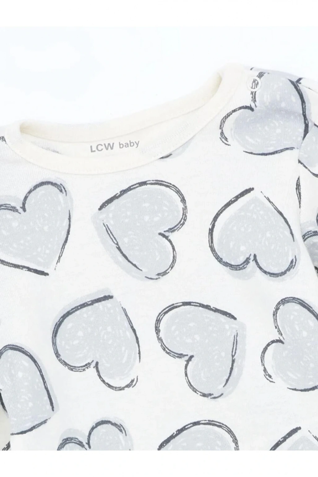 LCW baby Ekru Bisiklet Yaka Kız Bebek Çıtçıtlı Body 3lü