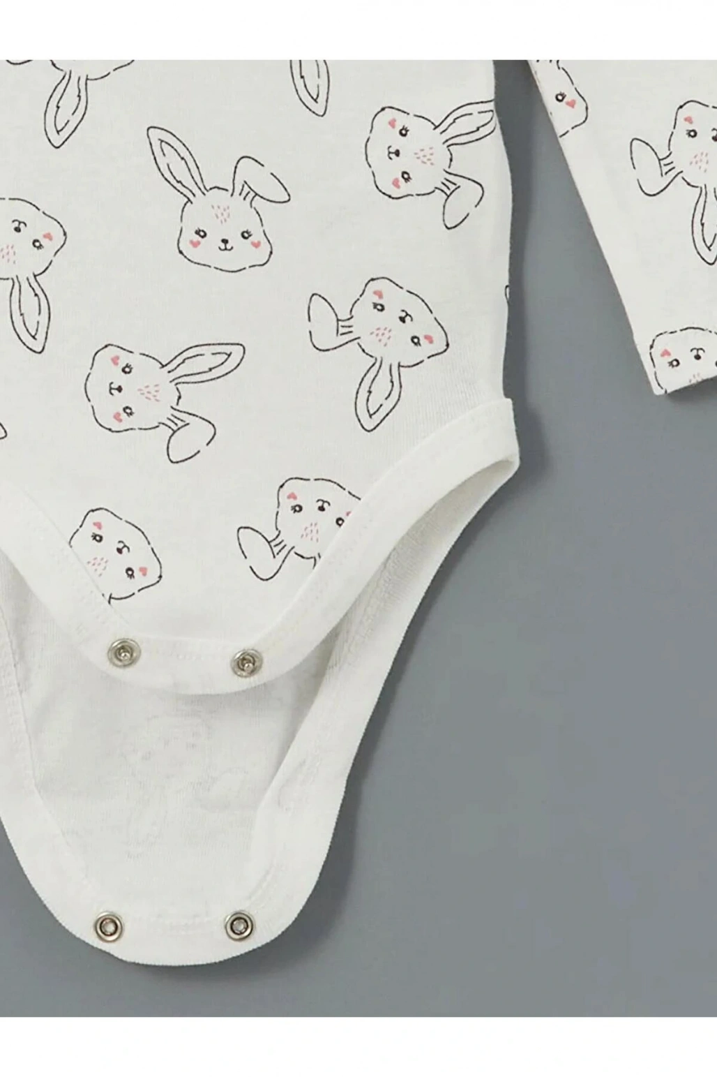 LCW baby Ekru Bisiklet Yaka Kız Bebek Çıtçıtlı Body 3lü