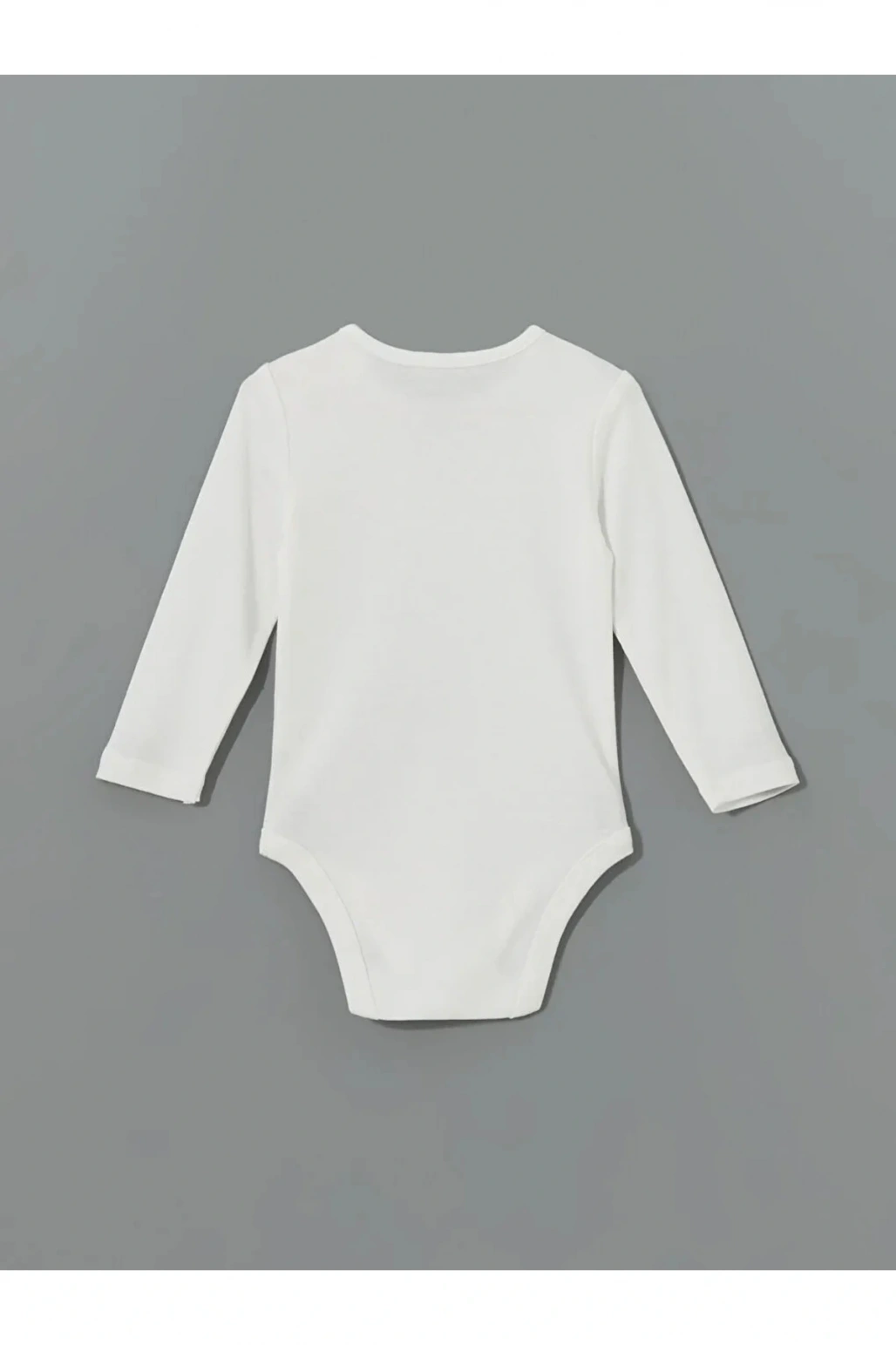 LCW baby Ekru Bisiklet Yaka Uzun Kollu Kız Bebek Çıtçıtlı Body 2li