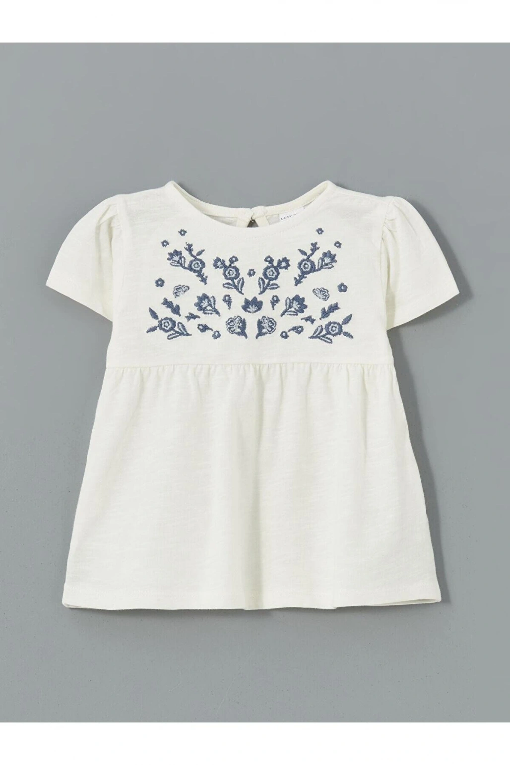 LCW baby Ekru Çiçekli Kız Bebek Tişört ve Tayt 2li
