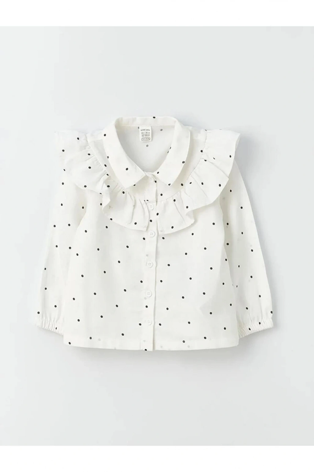 LCW baby Ekru Gömlek Yaka Kız Bebek Gömlek