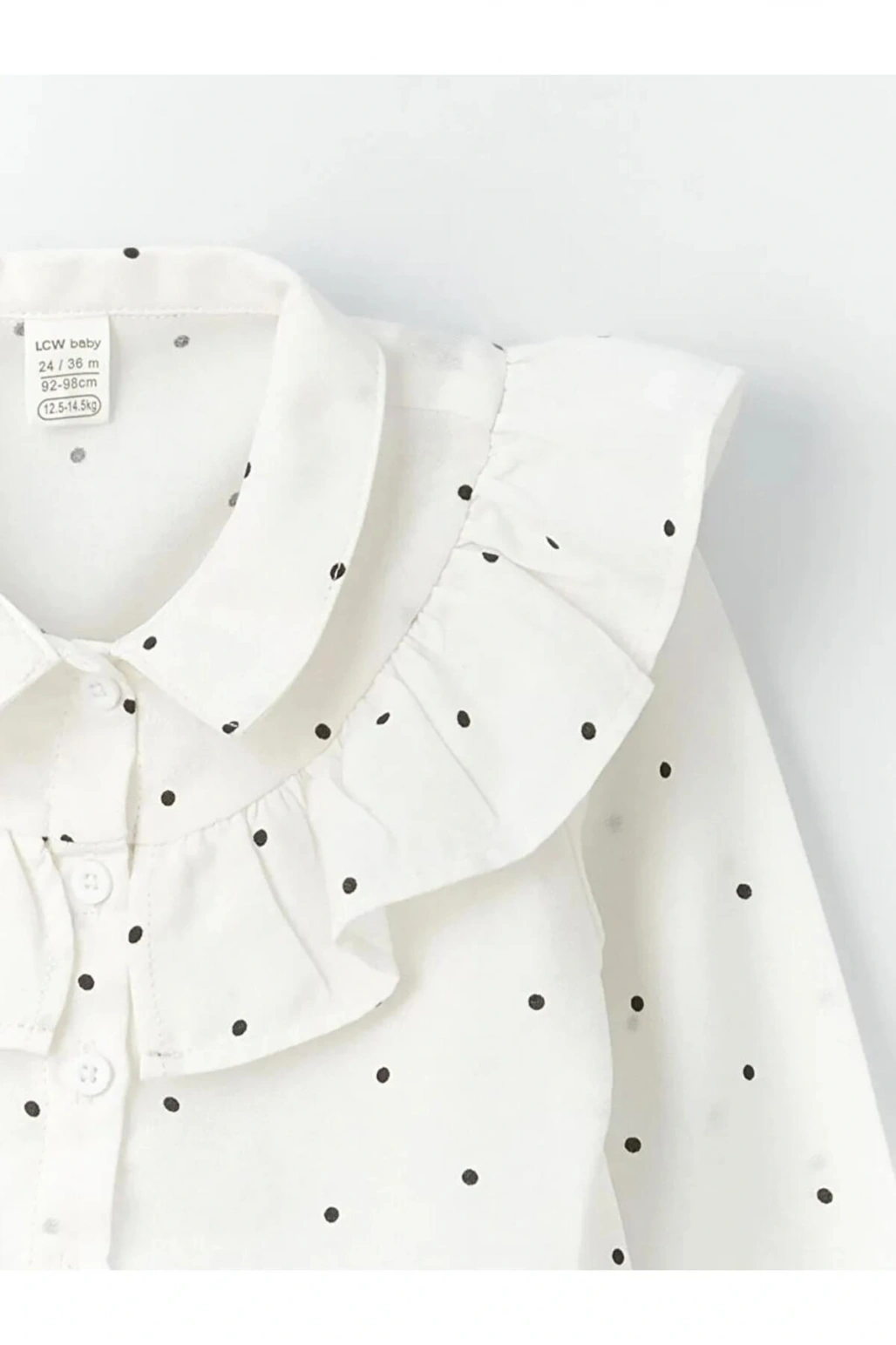 LCW baby Ekru Gömlek Yaka Kız Bebek Gömlek