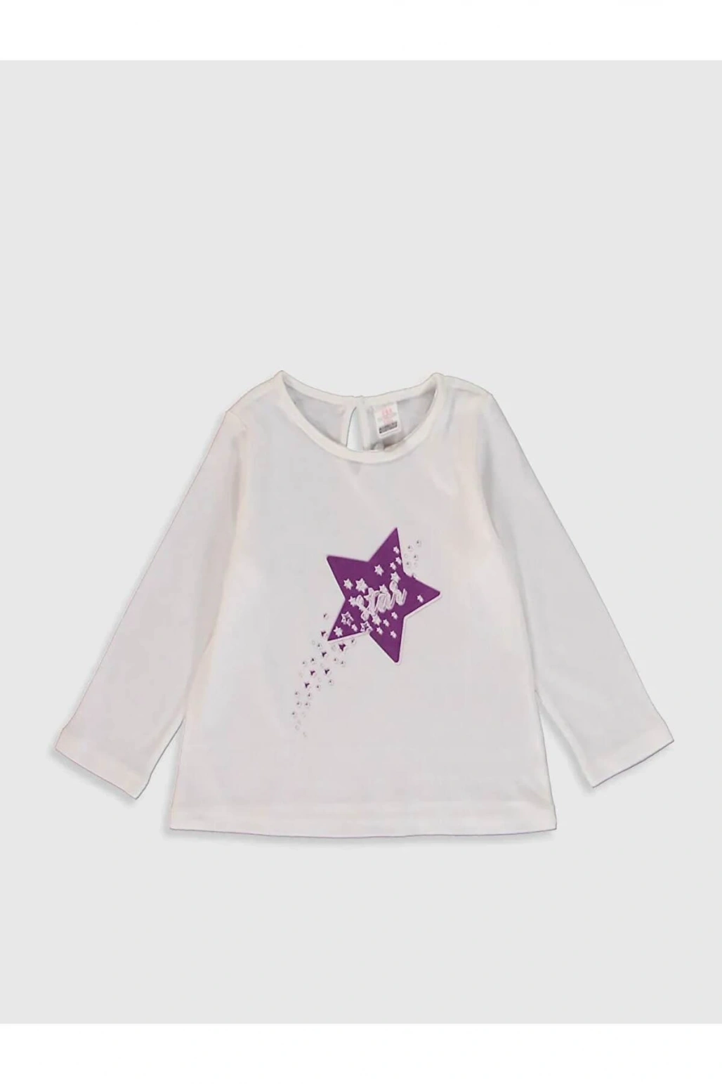 LCW baby Ekru Kız Bebek Baskılı Tişört