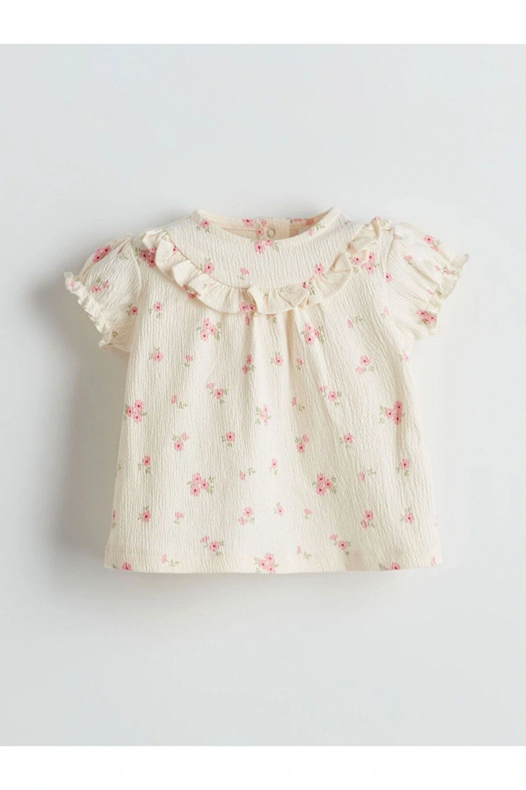 LCW baby Fırfırlı Çiçekli Kız Bebek Bluz ve Pantolon 2li