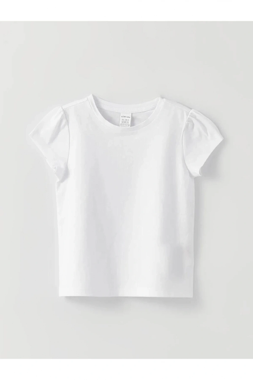 LCW baby Fuşya Bisiklet Yaka Kısa Kollu Kız Bebek Tişört 2li