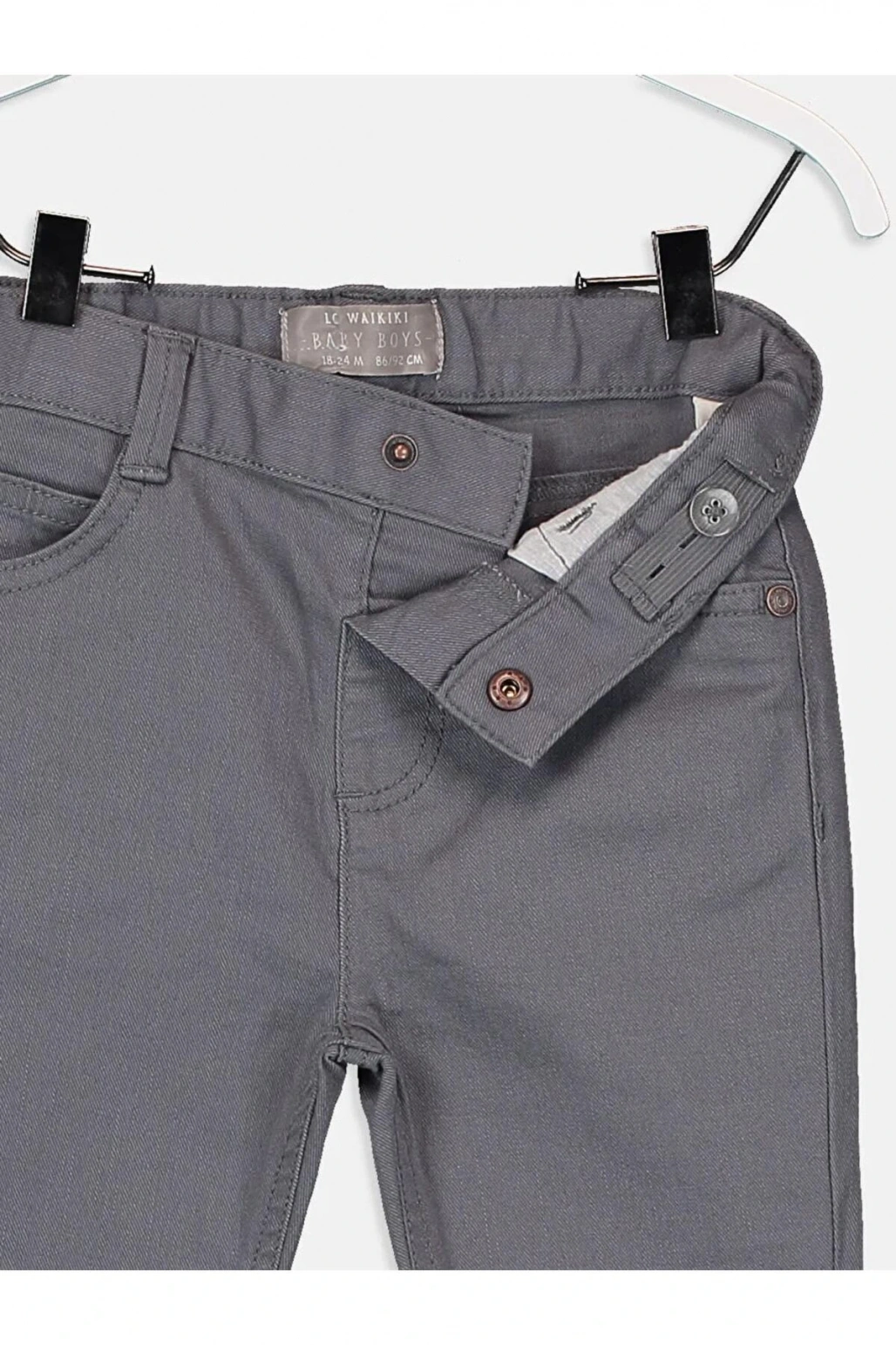 LCW baby Gri Basic Gabardin Erkek Bebek Pantolon