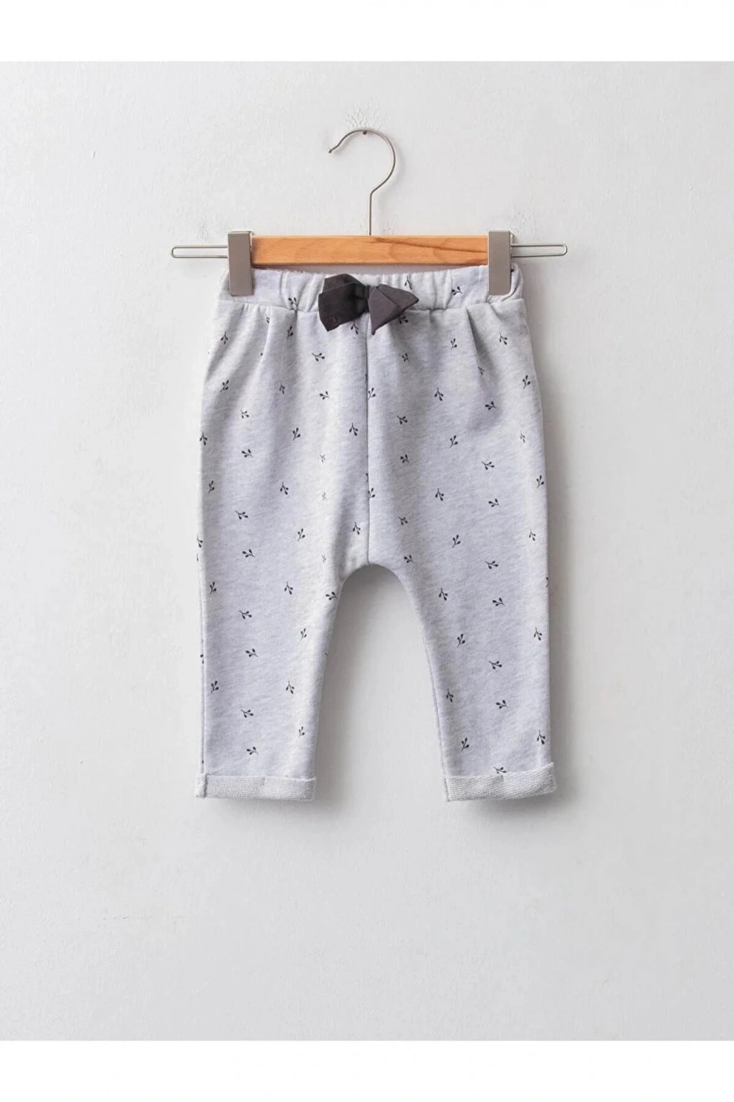 LCW baby Gri Desenli Kız Bebek Pantolon