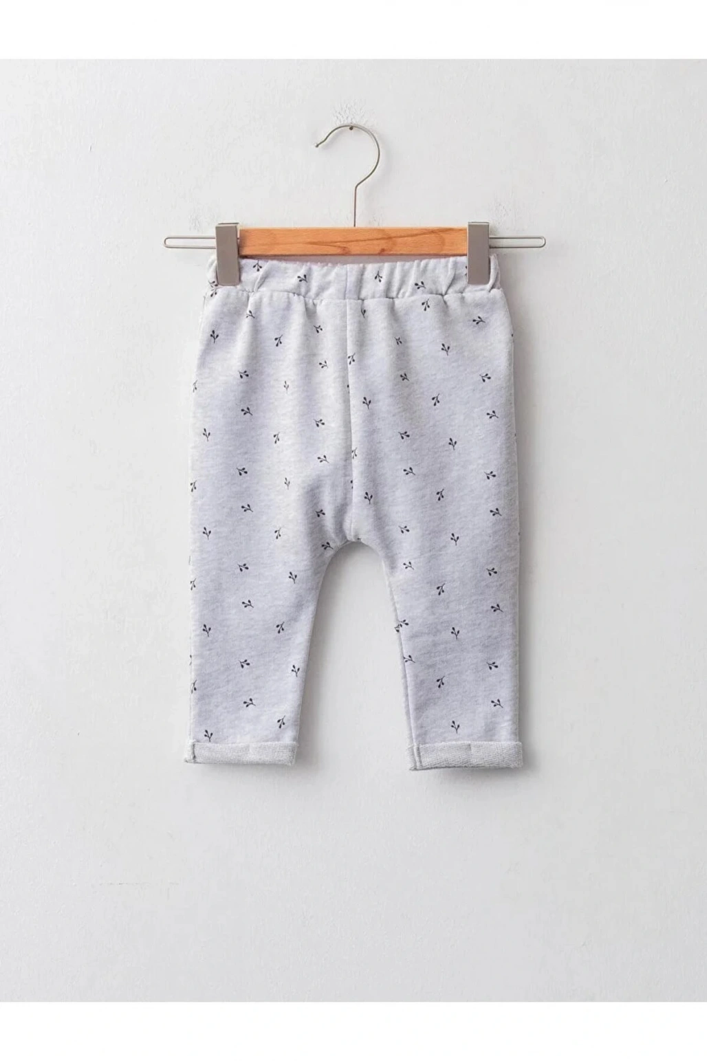 LCW baby Gri Desenli Kız Bebek Pantolon