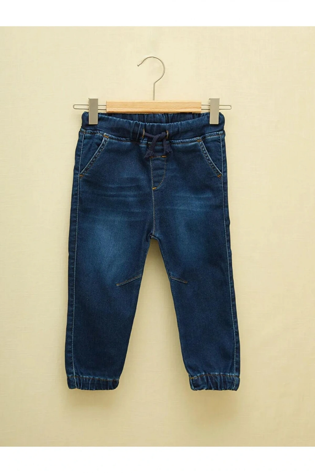 LCW baby İndigo Beli Lastikli Basic Erkek Bebek Jogger Jean Pantolon