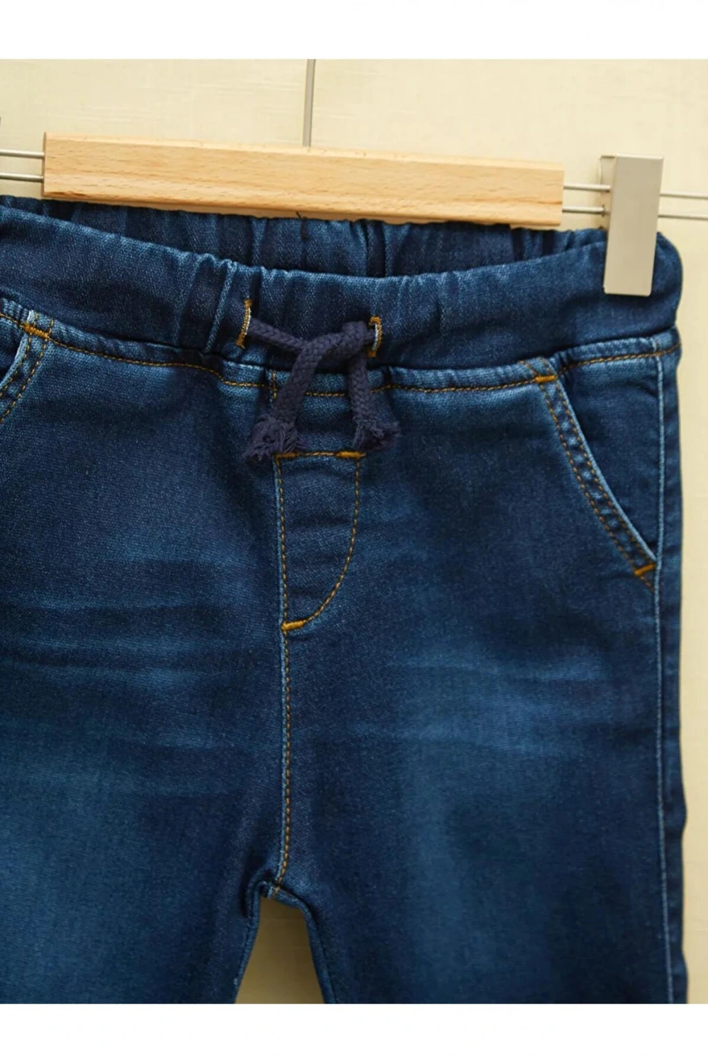 LCW baby İndigo Beli Lastikli Basic Erkek Bebek Jogger Jean Pantolon