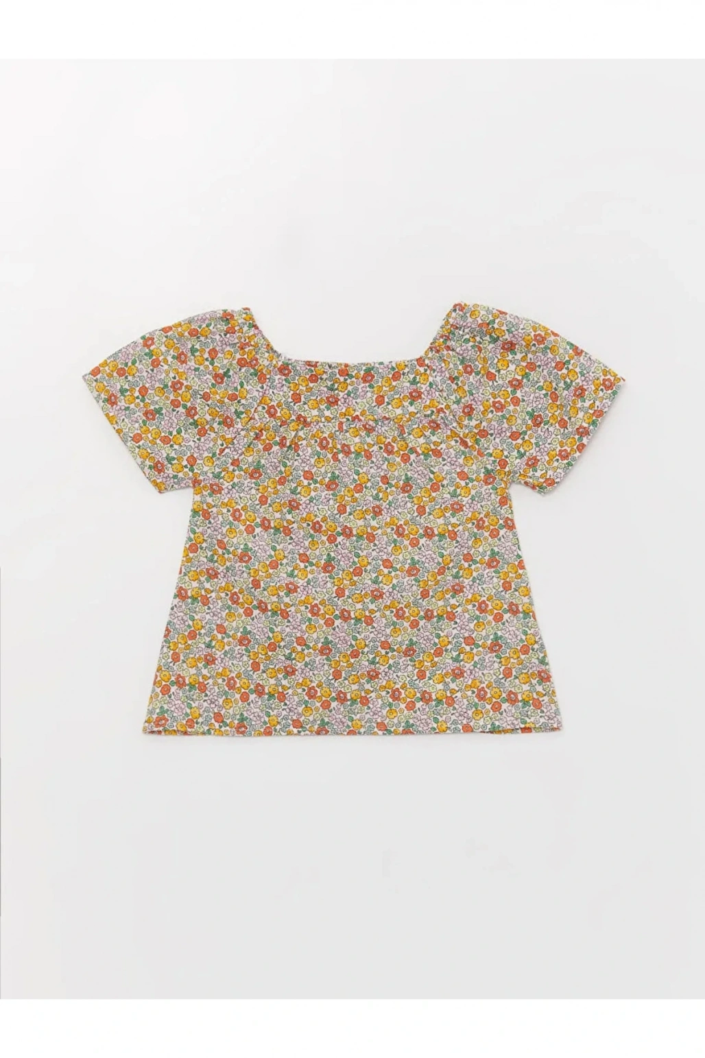 Lcw Baby Kare Yaka Desenli Kız Bebek Bluz