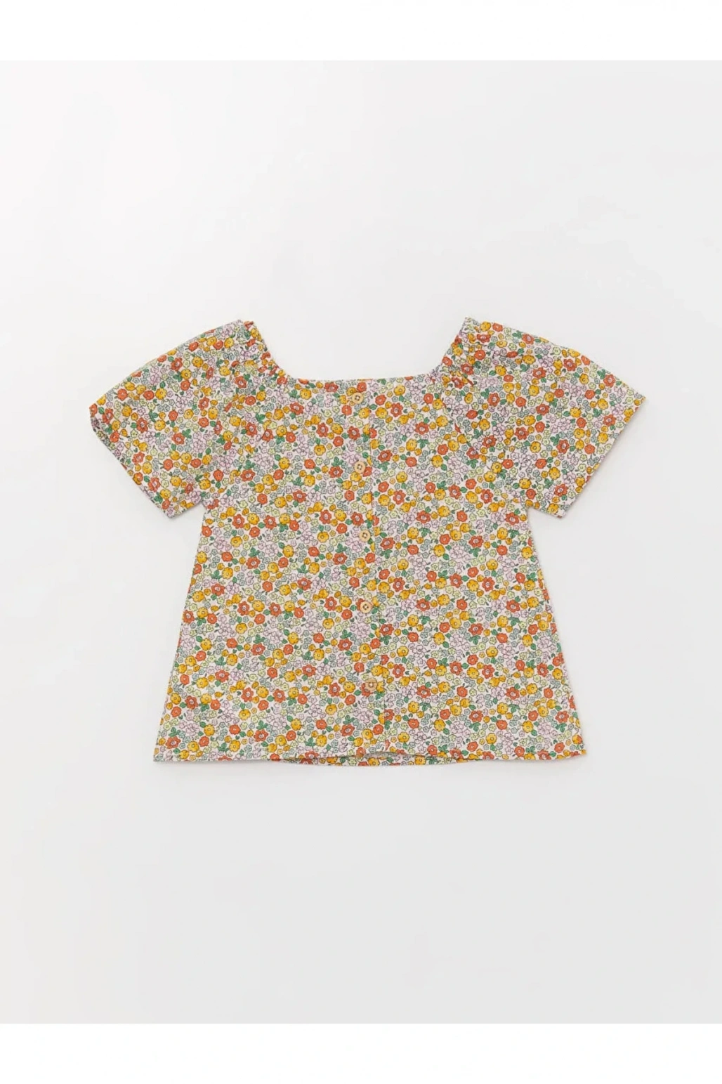 Lcw Baby Kare Yaka Desenli Kız Bebek Bluz