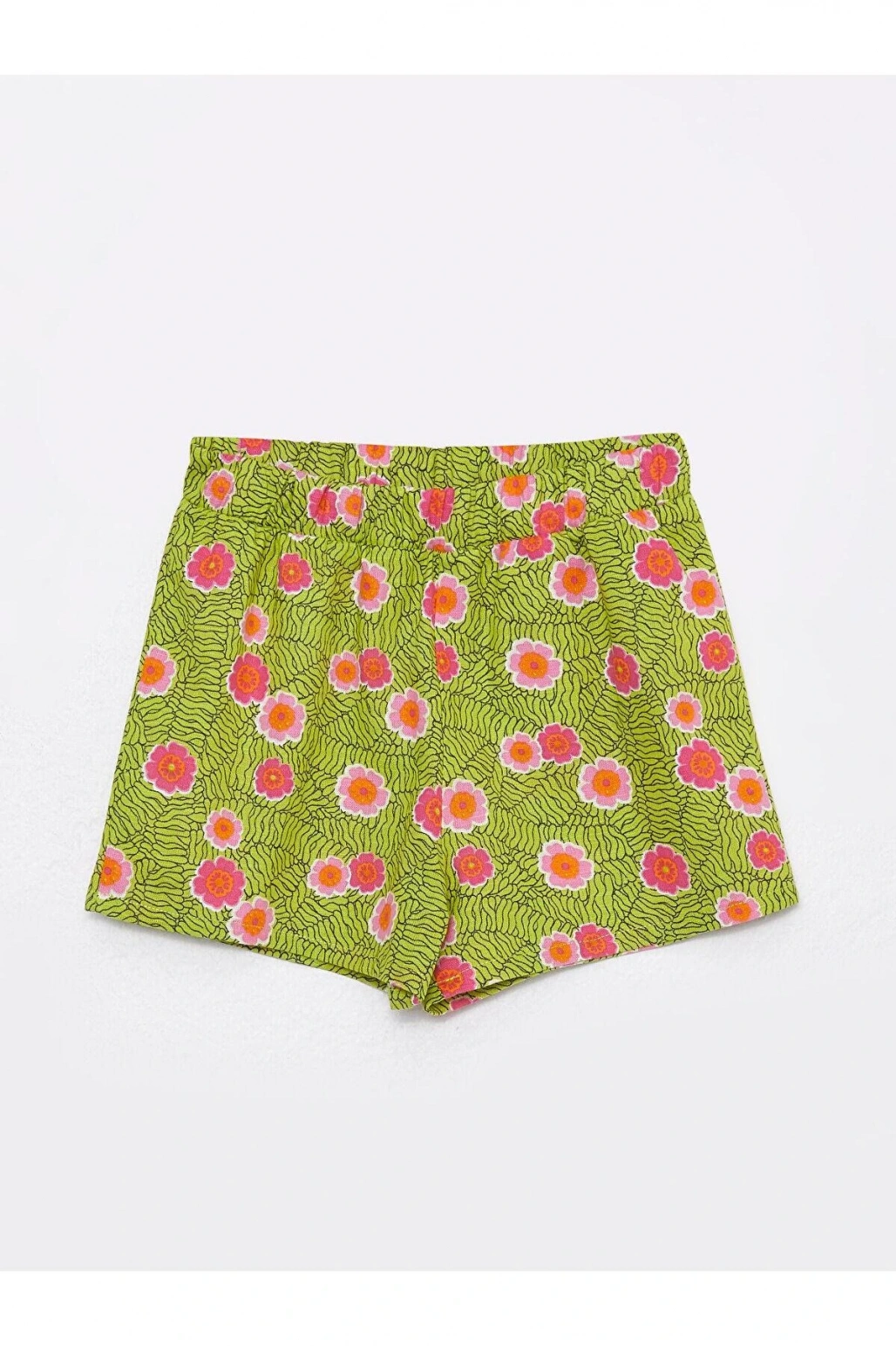 LCW baby Kare Yaka Kısa Kollu Kız Bebek 3lü Takım