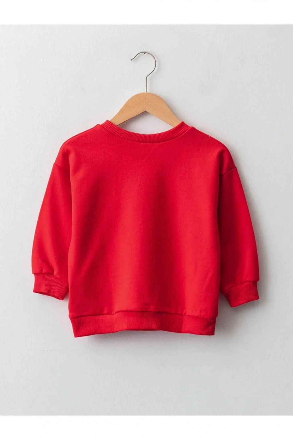 LCW baby Kırmızı Bisiklet Yaka Uzun Kollu Baskılı Erkek Bebek Sweatshirt