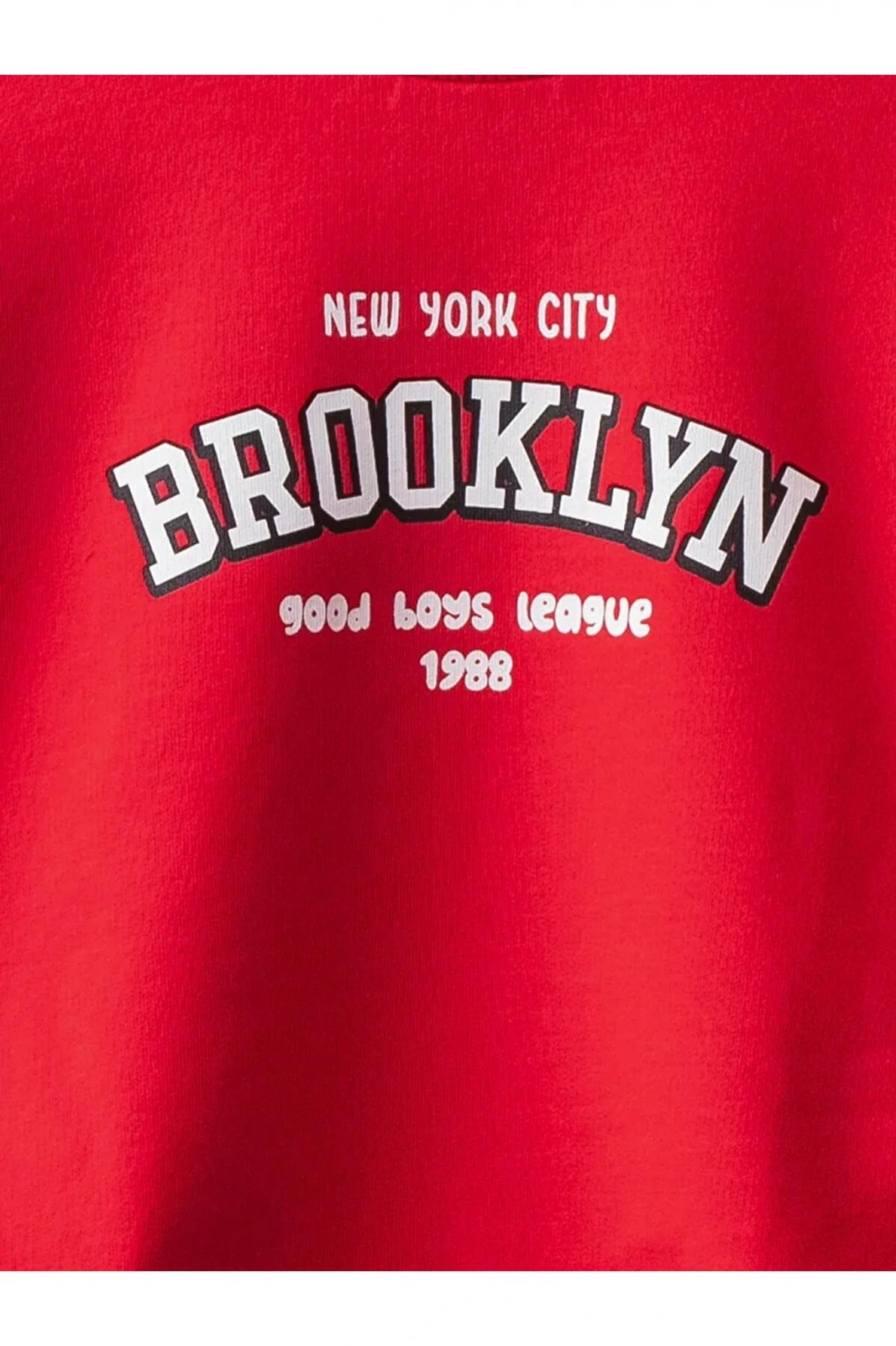 LCW baby Kırmızı Bisiklet Yaka Uzun Kollu Baskılı Erkek Bebek Sweatshirt