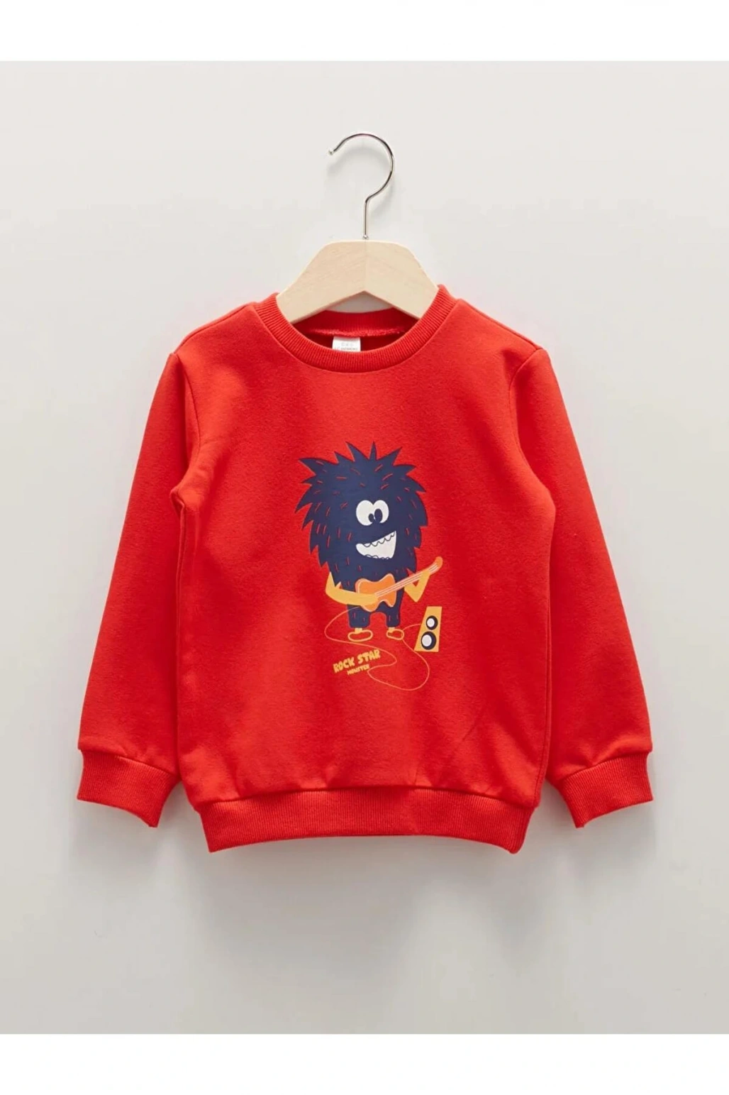 LCW baby Kırmızı Bisiklet Yaka Uzun Kollu Erkek Bebek Sweatshirt 2li