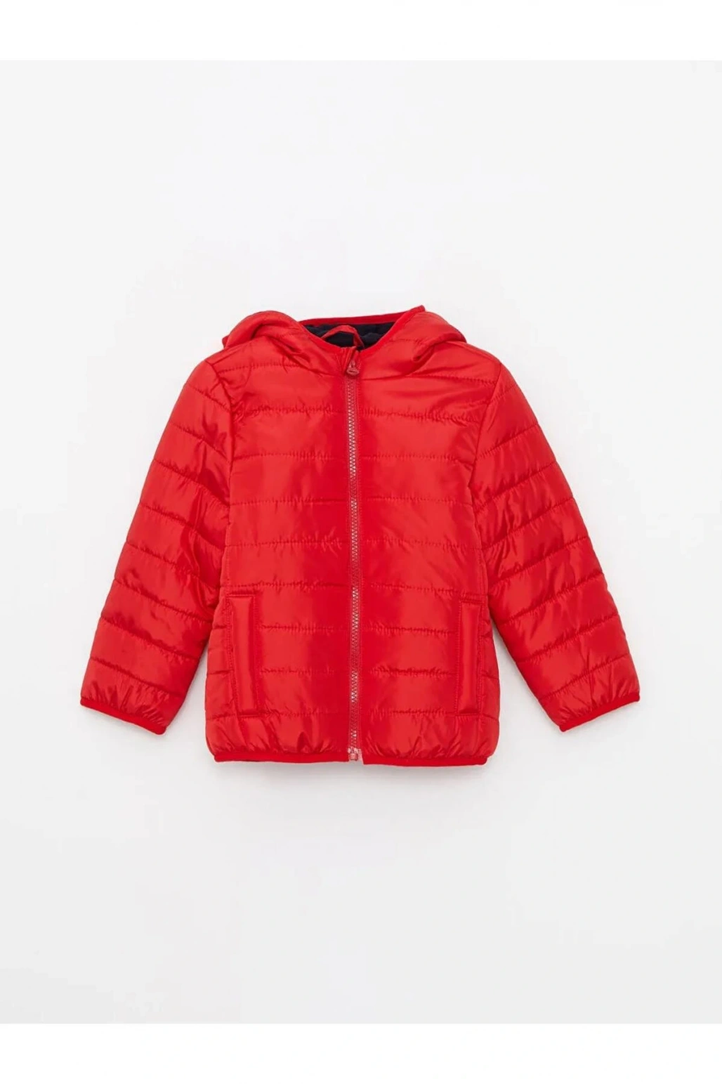 LCW baby Kırmızı Kapüşonlu Uzun Kollu Basic Erkek Bebek Mont