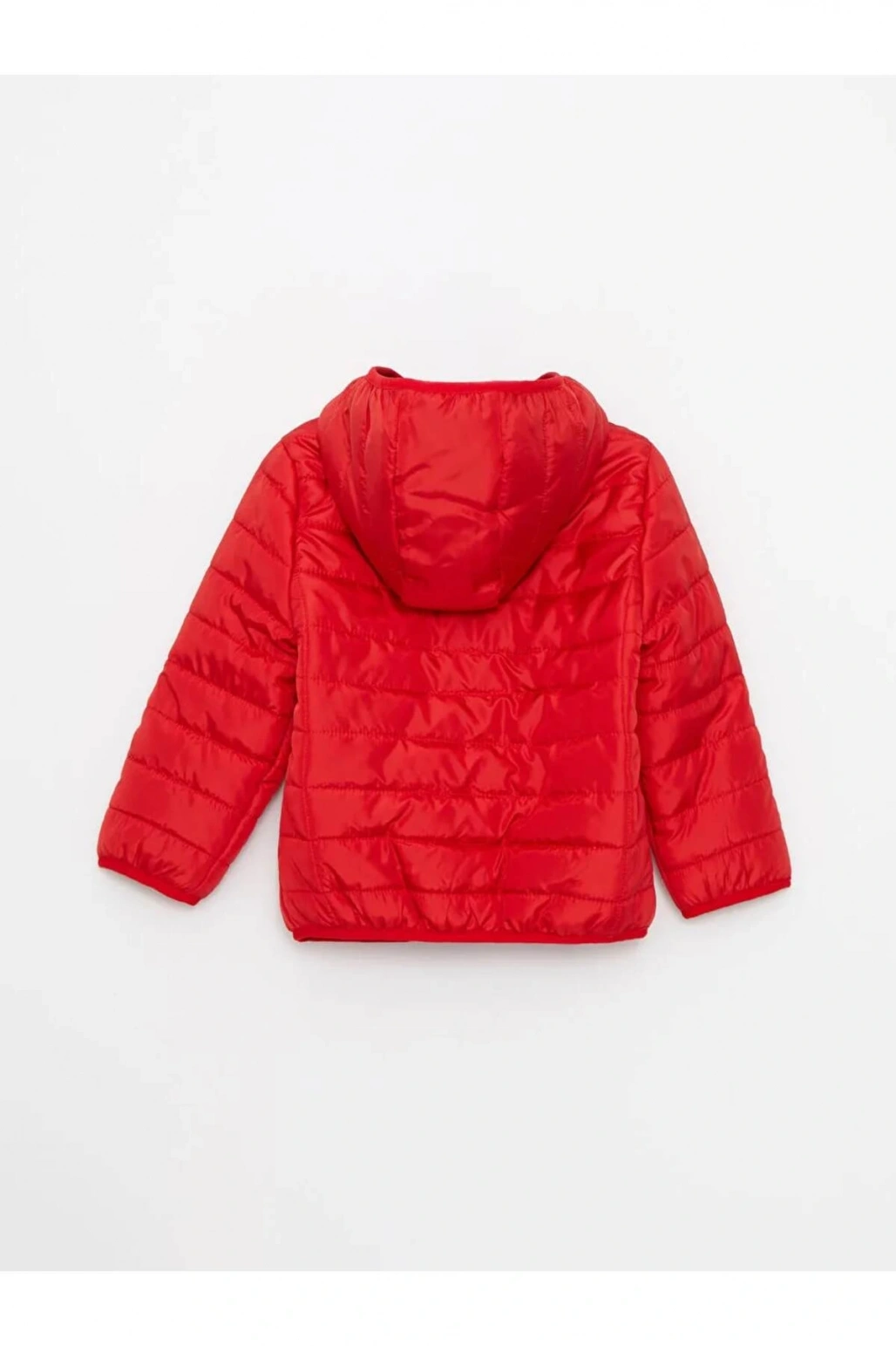 LCW baby Kırmızı Kapüşonlu Uzun Kollu Basic Erkek Bebek Mont