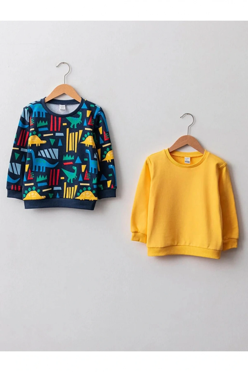 LCW baby Lacivert Bisiklet Yaka Uzun Kol Erkek Bebek Sweatshirt 2li