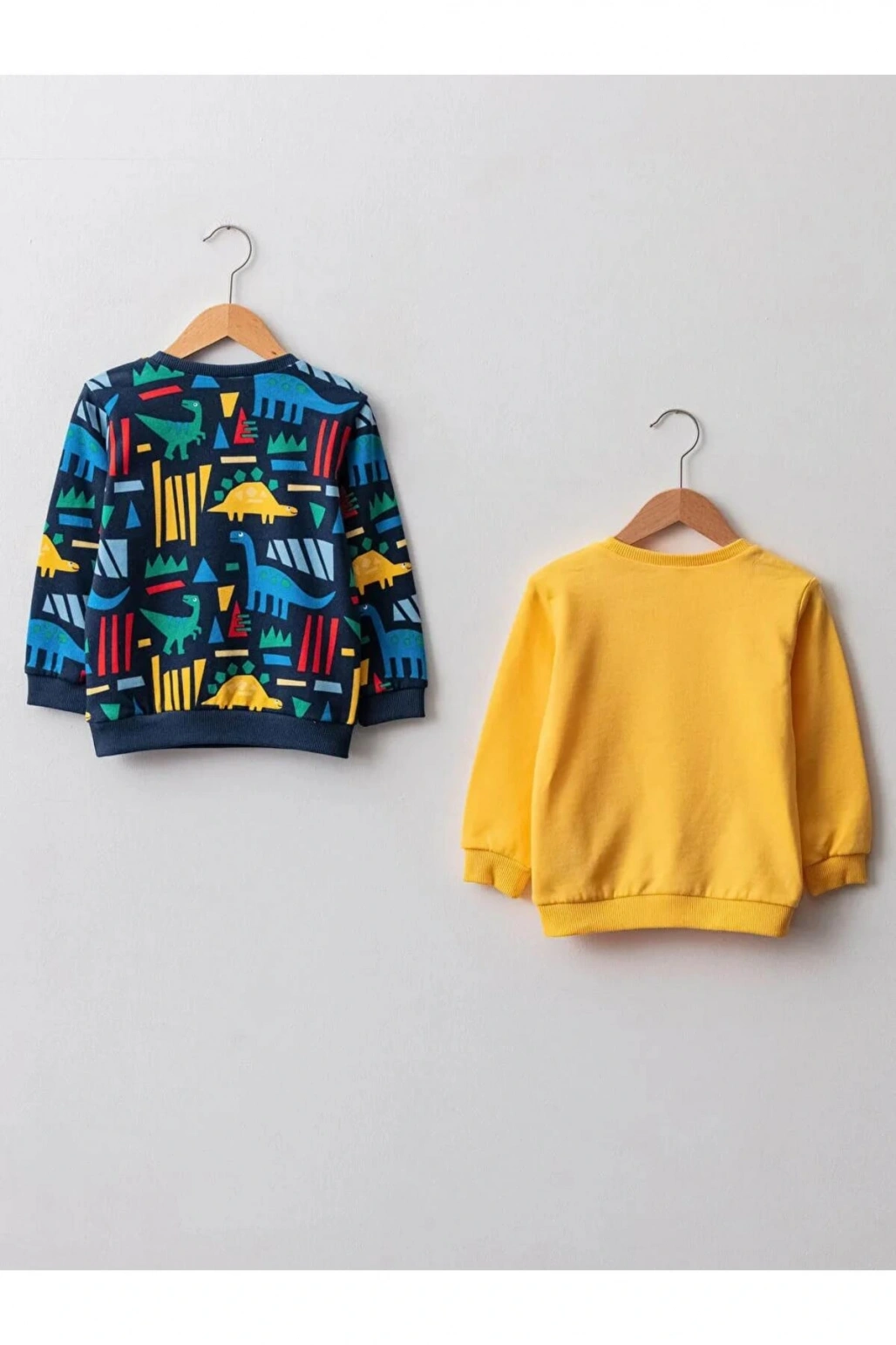 LCW baby Lacivert Bisiklet Yaka Uzun Kol Erkek Bebek Sweatshirt 2li