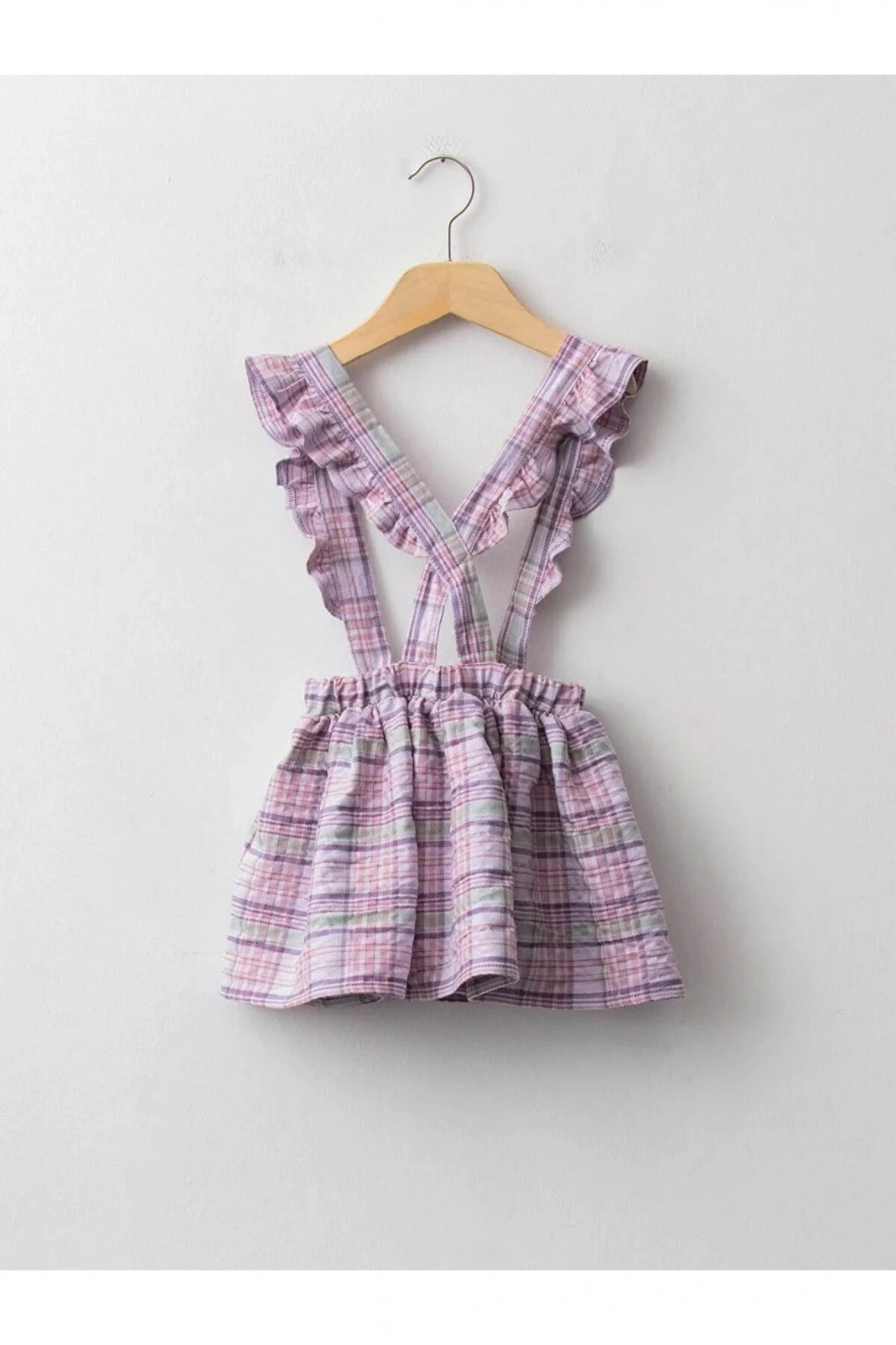 LCW baby Lila Beli Lastikli Ekose Desenli Kız Bebek Etek