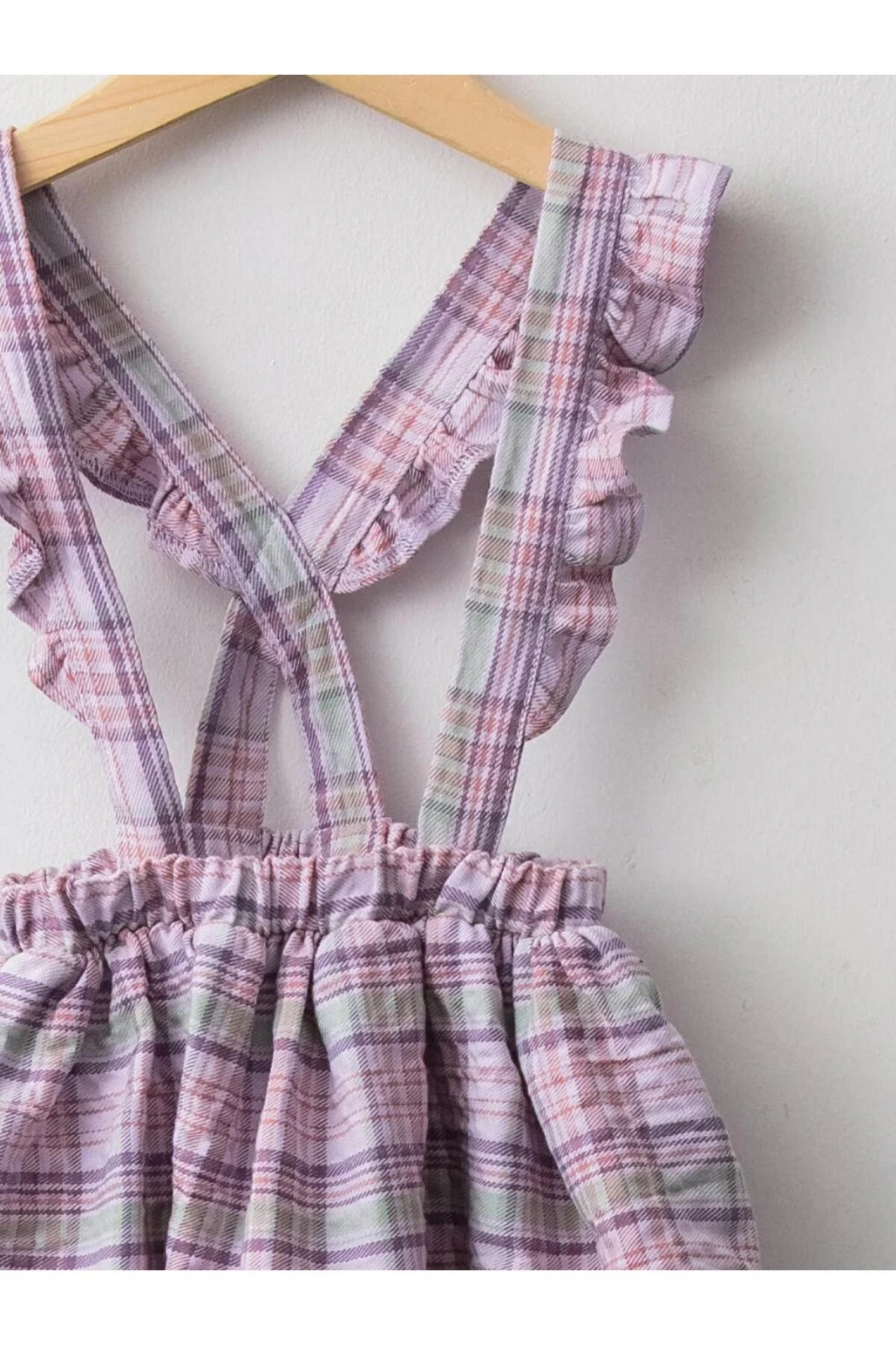 LCW baby Lila Beli Lastikli Ekose Desenli Kız Bebek Etek