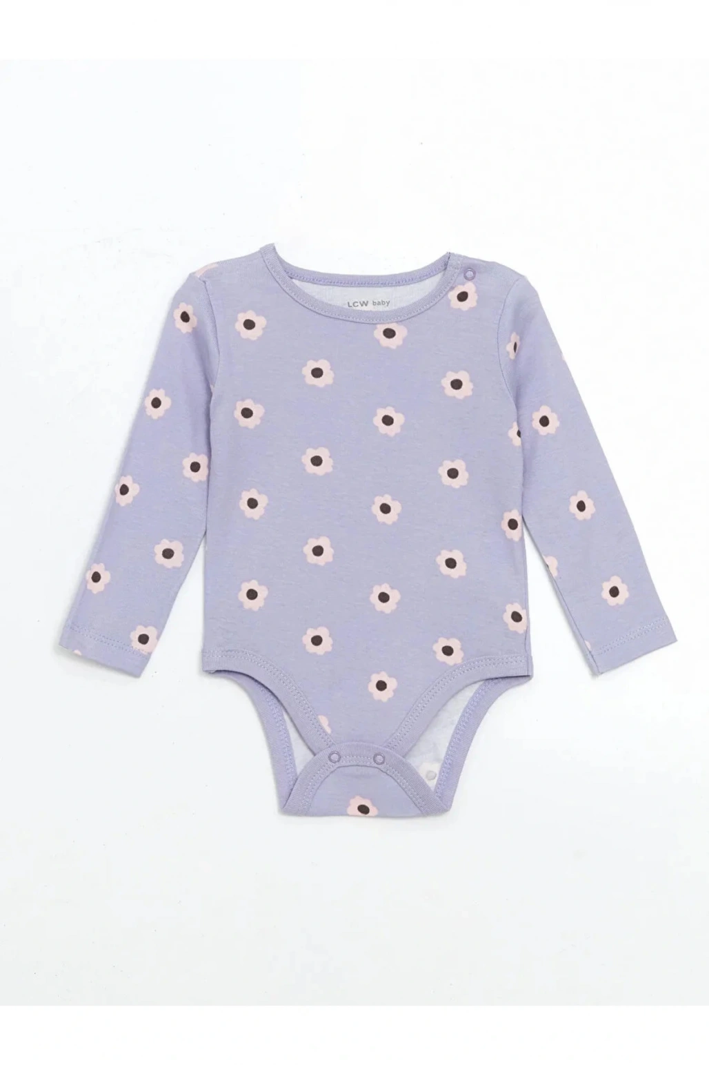LCW baby Lila Bisiklet Yaka Kız Bebek Çıtçıtlı Body 3lü