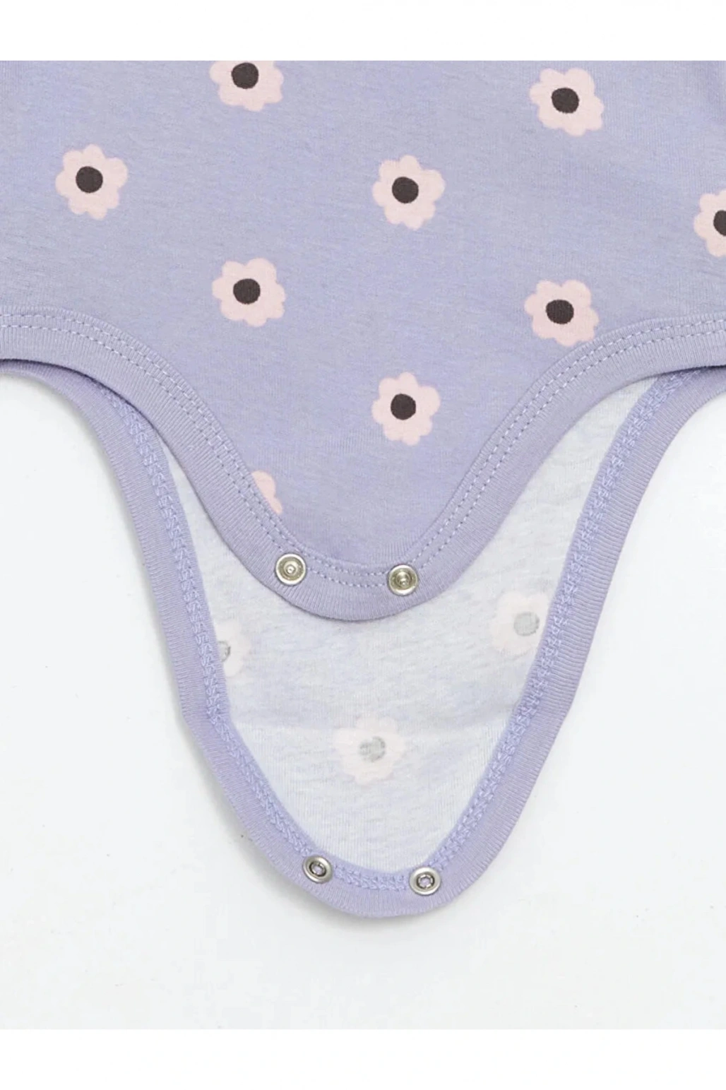 LCW baby Lila Bisiklet Yaka Kız Bebek Çıtçıtlı Body 3lü