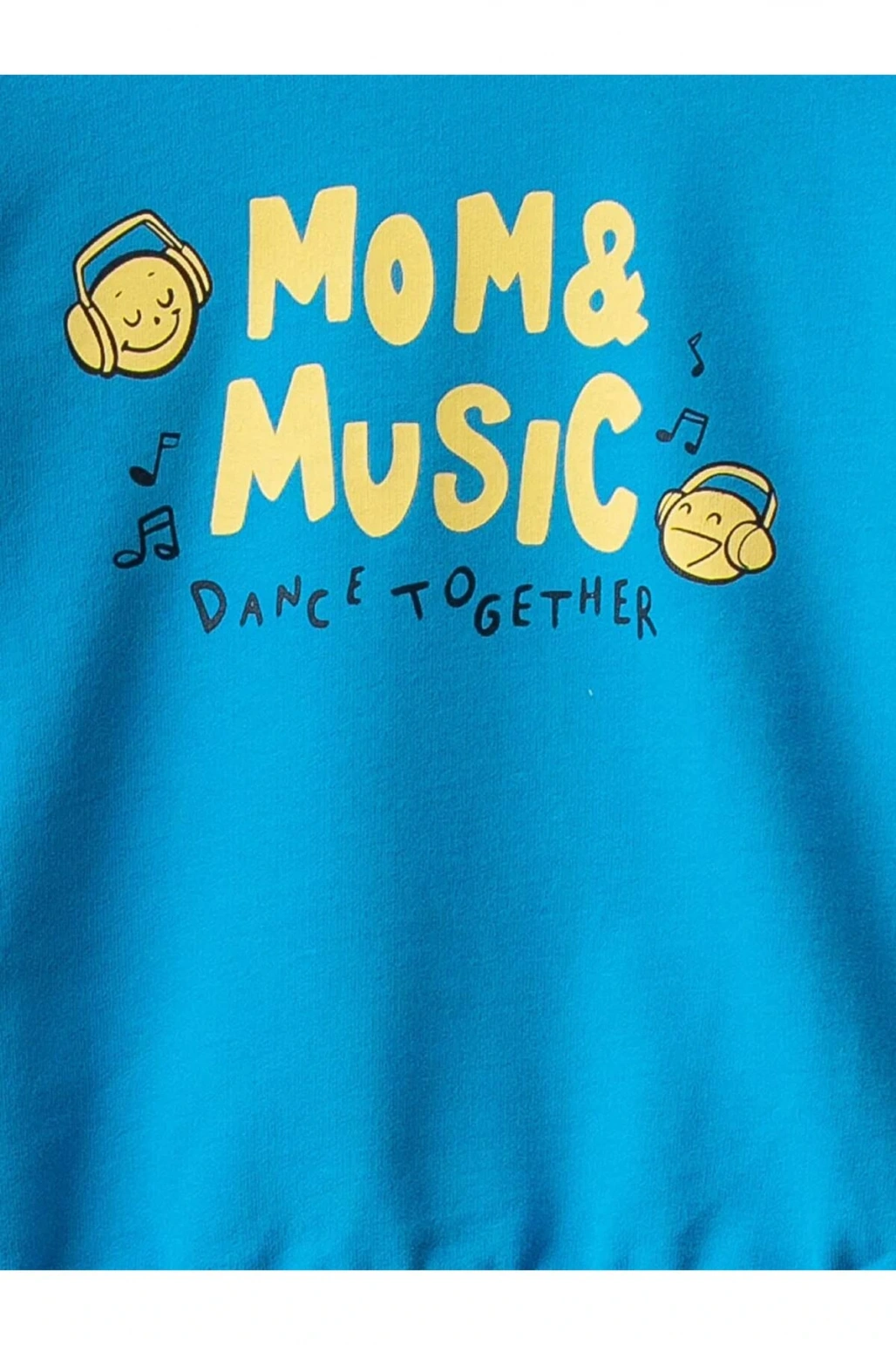 LCW baby Mavi Bisiklet Yaka Uzun Kollu Baskılı Pamuklu Erkek Bebek Sweatshirt