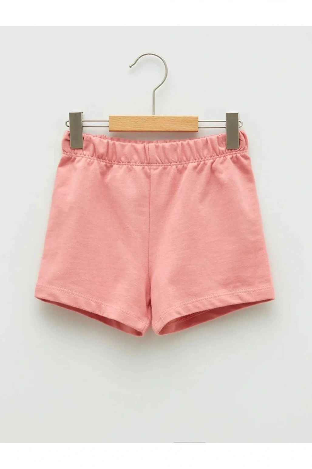 LCW baby Pembe Beli Lastikli Basic Pamuklu Kız Bebek Şort